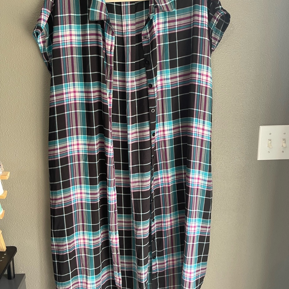 Torrid Multicolor Plaid Button-Down dress